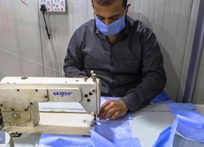 8 کارگروه صنایع دستی در کردستان ماسک و لباس پزشکی تولید کردند